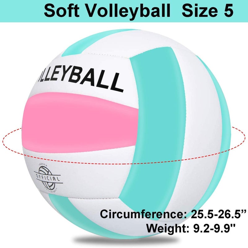 EVZOM Super Soft Volleyball Beach Volleyball Official Size 5 for Outdoor/Indoor/Pool/Gym/Training Premium Volleyballs Equipment Durability Stability Sports Ball - Image 3
